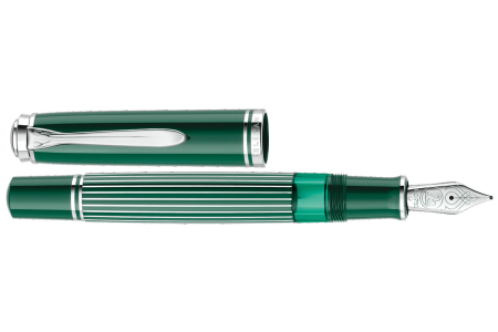 Pelikan Souveran 815 Metal Striped Green stilografica Pelikan Souveran 815 Metal Striped Green stilografica