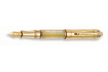 Aurora Pope cappuccio oro massiccio stilografica Aurora Pope solid yellow gold cap fountain pen