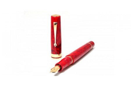 Armando Simoni Club Bologna Medio rosso magma gold trim fountain pen Armando Simoni Club Bologna Medio rosso magma gold trim fountain pen