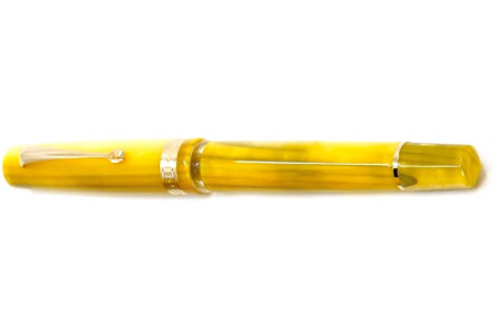 Armando Simoni Club Studio yellow pinnacle gold trim fountain pen Armando Simoni Club Studio yellow pinnacle gold trim fountain pen