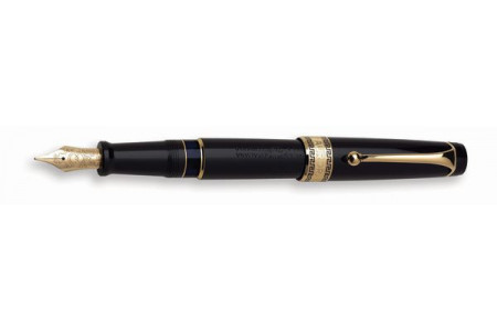 Aurora Optima nera finiture oro stilografica Aurora Optima black gold trim fountain pen