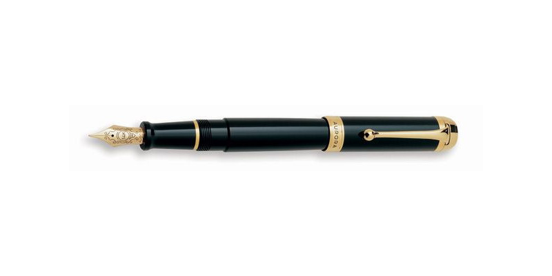 Aurora Talentum black gold trim fountain pen