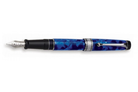 Aurora Optima blue chrome trim fountain pen