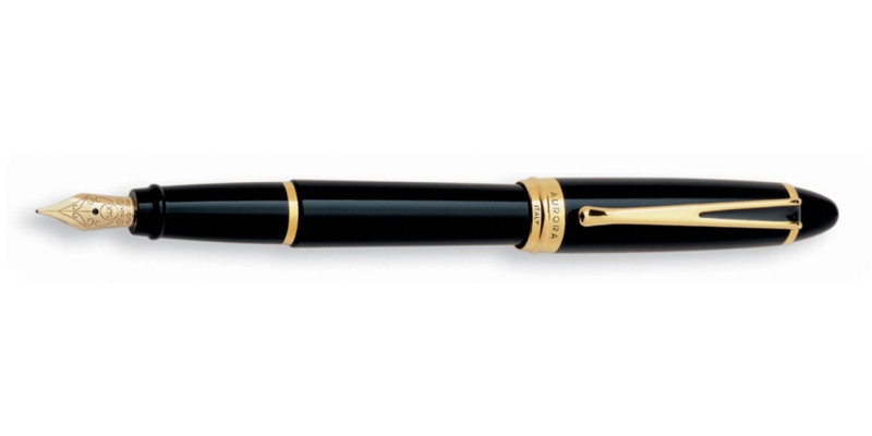 Aurora Ipsilon deluxe black gold trim fountain pen