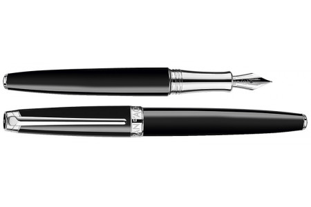 Caran d Ache Leman Black rhodium trim fountain pen