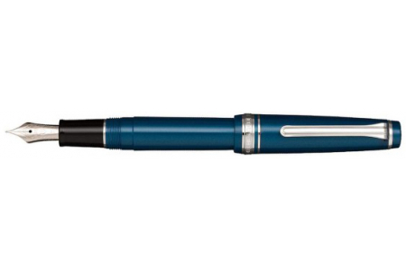 Sailor Professional Gear Slim Sapporo metallic blue rhodium trim fountain pen 