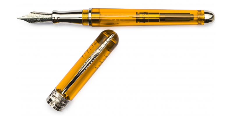 Pineider Avatar UR Demo Metal amber fountain pen