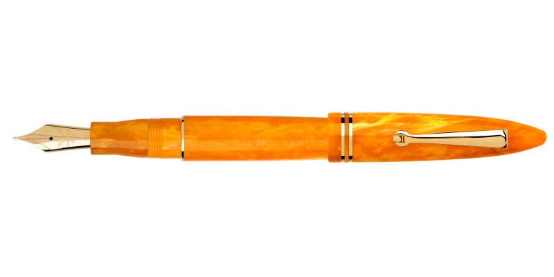 Leonardo Officina Italiana Furore orange gold trim fountain pen