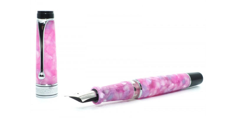 Aurora Optima Caleidoscopio luce rosa fountain pen