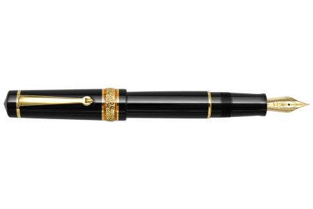 Maiora Alpha Eyedropper gold trim Black fountain pen 