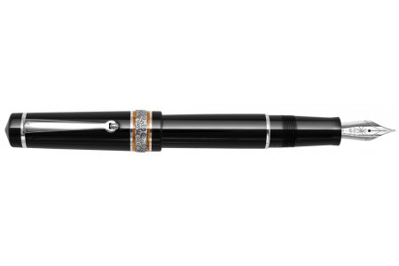 Maiora Alpha Eyedropper palladium trim Black fountain pen 