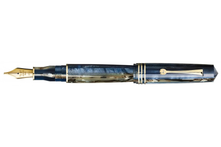 Leonardo Officina Italiana Momento Zero Grande Dark Hawaii gold trim fountain pen 