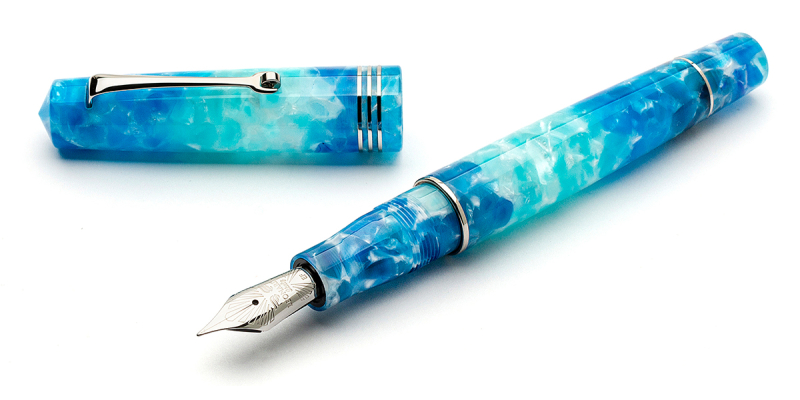 Leonardo Officina Italiana Momento Zero Blue Aloha rhodium trim fountain pen