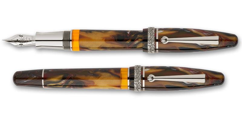 Maiora Golden Age KP Fire palladium trim fountain pen