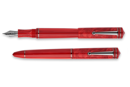 Delta Write Balance Red ruthenium trim fountain pen