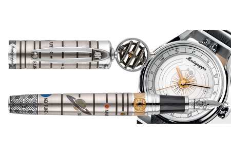 Montegrappa Avanguardia Nicolaus Copernicus set watch and fountain pen