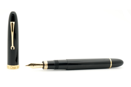 Omas Ogiva Black gold trim fountain pen