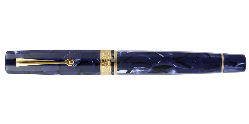 Omas Paragon Blue Royale Gold Trim celluloid fountain pen