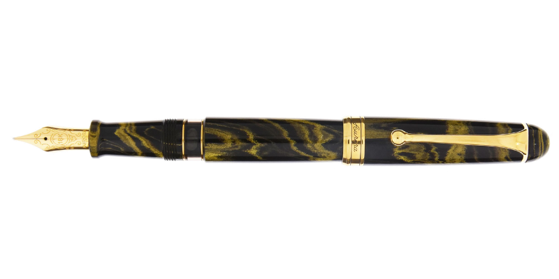 Aurora 88 Ebonite marbled yellow fountain pen