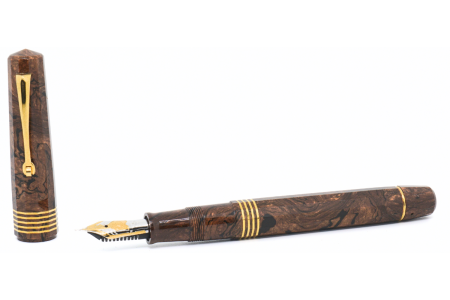 Omas New Old Stock Paragon 90° Anniversary Burlwood celluloid fountain pen