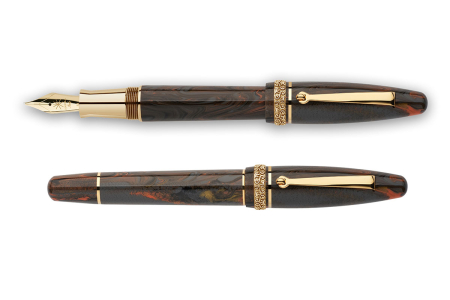 Maiora Golden Age Earth yellow gold trim fountain pen Maiora Golden Age Earth finiture oro stilografica