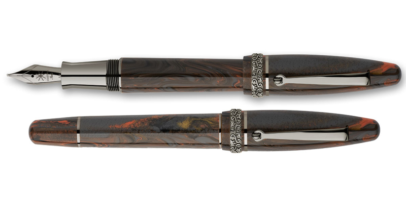 Maiora Golden Age Earth ruthenium trim fountain pen