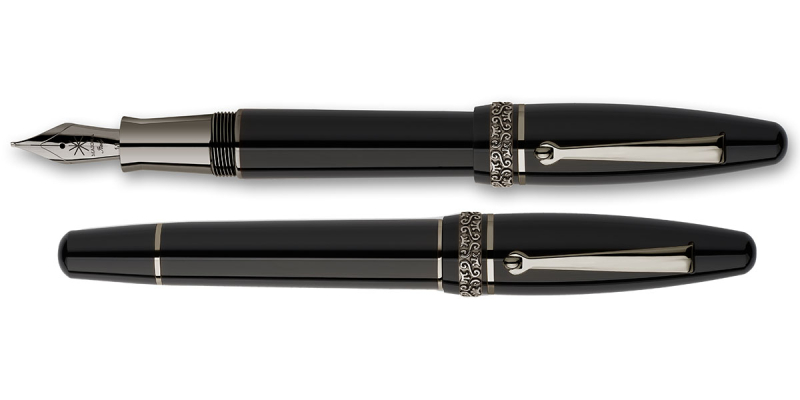 Maiora Golden Age Black ruthenium trim fountain pen