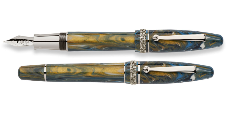 Maiora Golden Age Wind palladium trim fountain pen