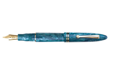 Leonardo Officina Italiana Furore blu smeraldo finiture oro stilografica