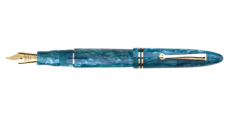 Leonardo Officina Italiana Furore blu smeraldo finiture oro stilografica